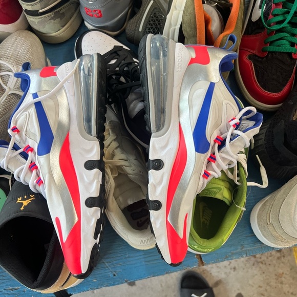 Nike Air Max 270 React in Red, Blue, and White - Picture 1 of 7